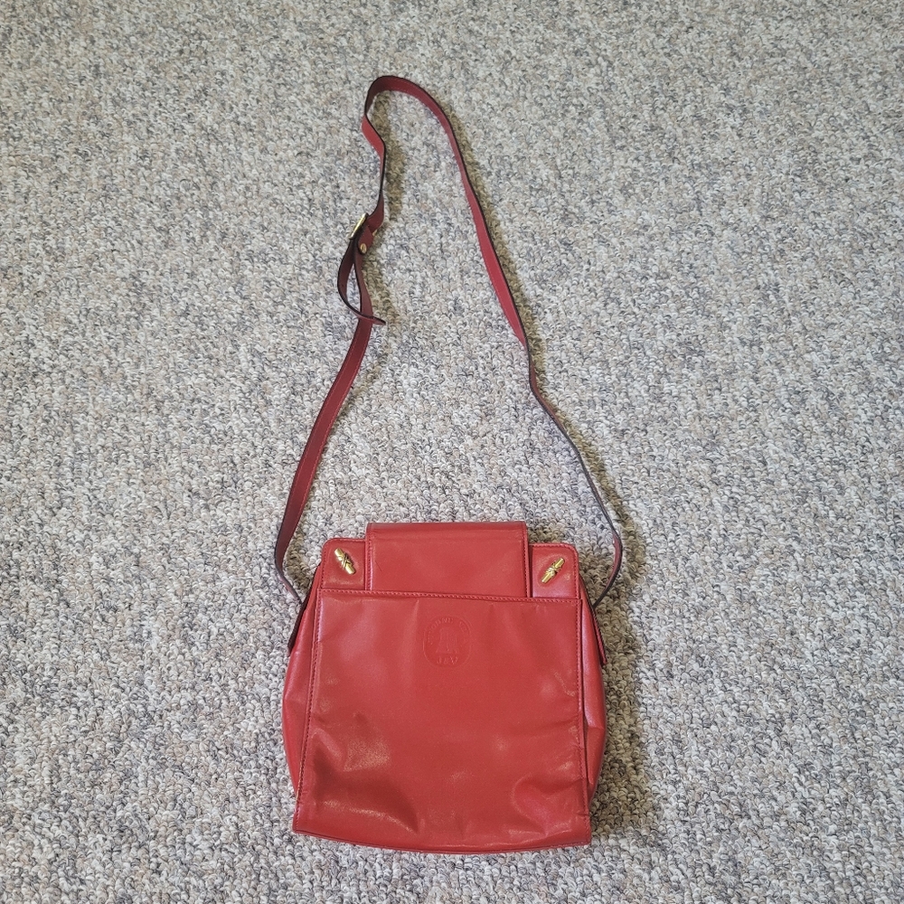 Red Leather Crossbody Bag Genuine Leather